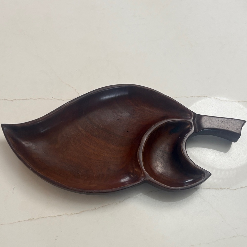 Wooden Leaf-Shaped Serving Tray